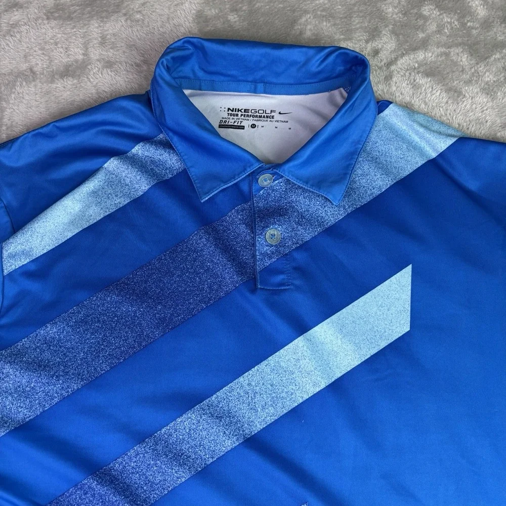 Nike‎ Golf Tour Performance Dri-Fit Polo Shirt Men's Medium Blue Short Sleeve